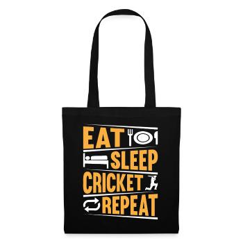 Eat Sleep Cricket Repeat - Playing Cricket Player - Stoffbeutel - Schwarz - Vorne