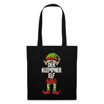 Klempner Elf Partnerlook Weihnachten - Stoffbeutel - Schwarz - Vorne