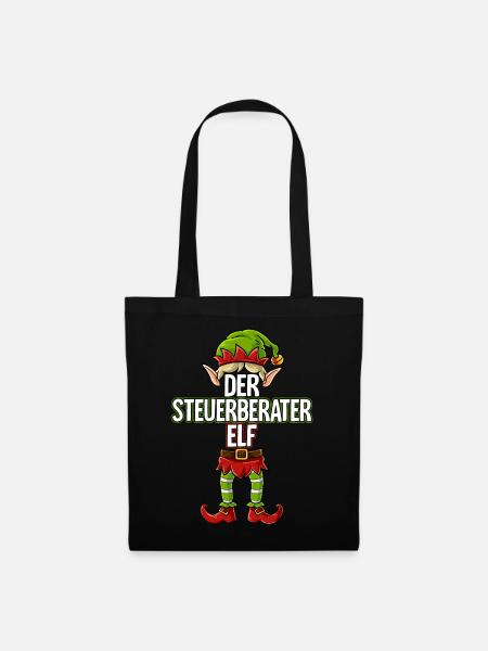 Steuerberater Elf Partnerlook Weihnachten - Stoffbeutel - Schwarz