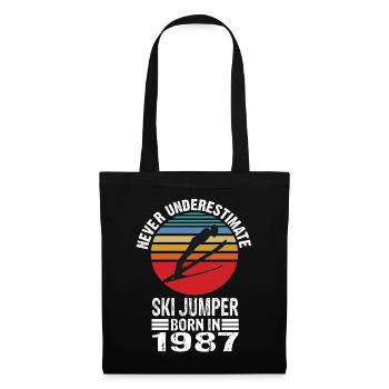 Never Underestimate Ski Jumper born in 1987 - Stoffbeutel - Schwarz - Vorne