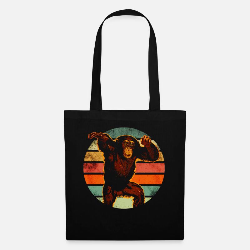 Schimpanse Bonobo - Stoffbeutel - Schwarz