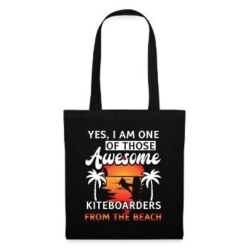 Surfen Strand Kiteboarder Kitesurfer - Stoffbeutel - Schwarz - Vorne