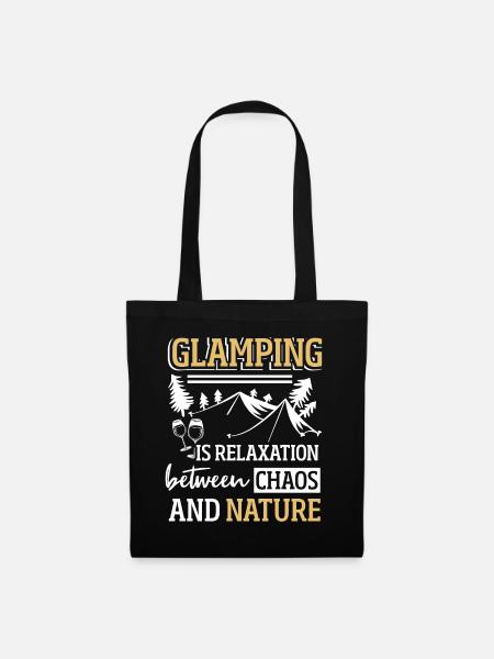 Glamping Glamouröses Camping - Stoffbeutel - Schwarz