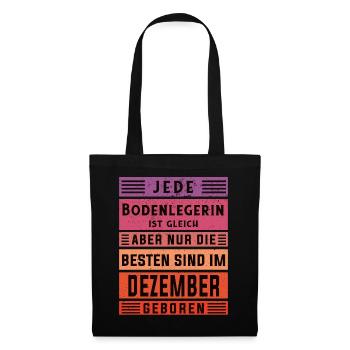 Parkett-Teppich Geburtstag Dezember geboren - Stoffbeutel - Schwarz - Vorne