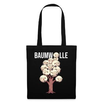 Baumwolle Cotton Tree Animals Fluffy Sheep Earth - Stoffbeutel - Schwarz - Vorne