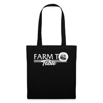 Farm Shirt, Farm To Table Barn Design Tee, - Stoffbeutel - Schwarz - Vorne