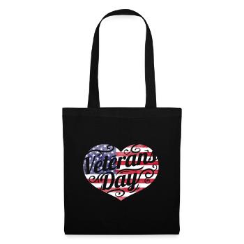 American Flag Heart for Veterans Day - Tote Bag - black - Front