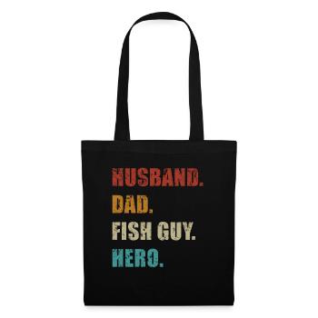 Rétro Poissonnier Aquariophile Fête des Pères - Sac en tissu - noir - Devant