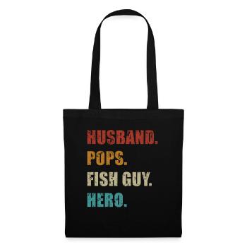 Rétro Poissonnier Aquariophile Fête des Pères - Sac en tissu - noir - Devant