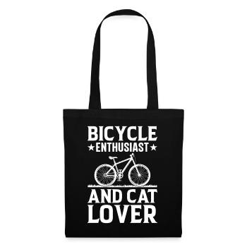 Passionné de vélo et amoureux des chats I VTT - Sac en tissu - noir - Devant