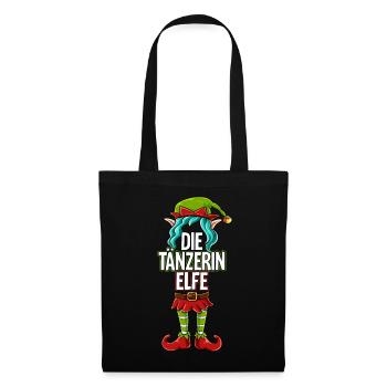 Tänzerin Elfe Partnerlook Weihnachten - Stoffbeutel - Schwarz - Vorne