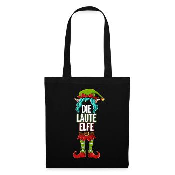 Laute Elfe Partnerlook Weihnachten - Stoffbeutel - Schwarz - Vorne