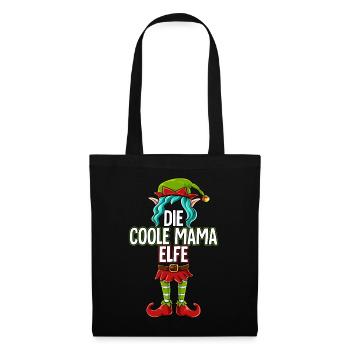 Coole Mama Elfe Partnerlook Weihnachten - Stoffbeutel - Schwarz - Vorne