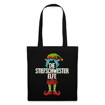 Stiefschwester Elfe Partnerlook Weihnachten - Stoffbeutel - Schwarz - Vorne