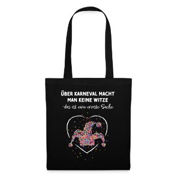 Karneval Fasching Narrenkappe Konfetti Narren Jeck - Stoffbeutel - Schwarz - Vorne