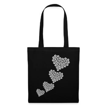 Dog Paw Heart Dog Lover Dog Owner Baby Dog Paws - Stoffbeutel - Schwarz - Vorne