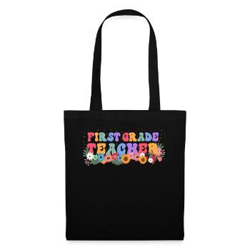 First grade teacher Floral Wildflowers - Tote Bag - black - Front