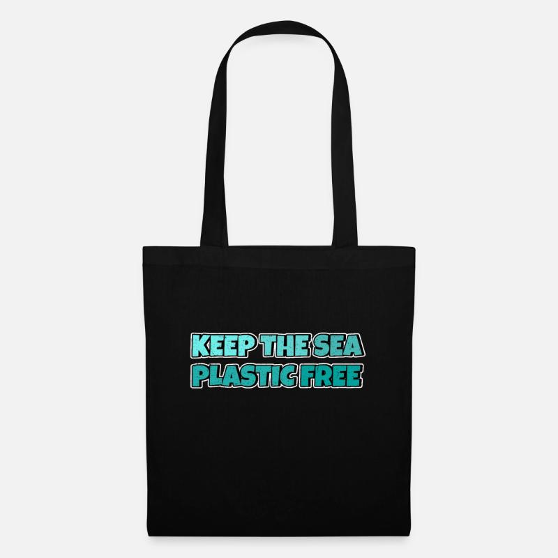 Keep The Sea Plastic Free Umweltschutz Meer retten - Stoffbeutel - Schwarz