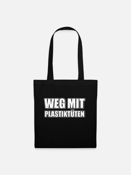 Weg mit Plastiktüten Umweltschutz Rettet die Meere - Stoffbeutel - Schwarz
