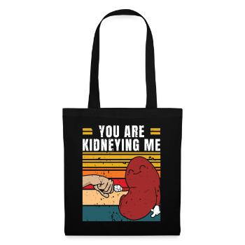 Are You Kidding Me | Lustiges Geschenk | Lustiger - Stoffbeutel - Schwarz - Vorne