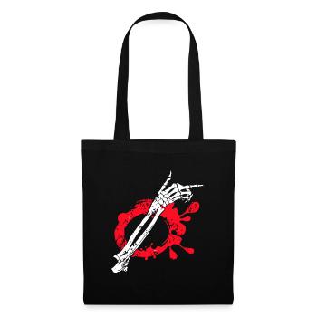 Halloween Skelett hand Knochen - Stoffbeutel - Schwarz - Vorne