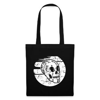 Skelett knochen Totenkopf Halloween - Stoffbeutel - Schwarz - Vorne