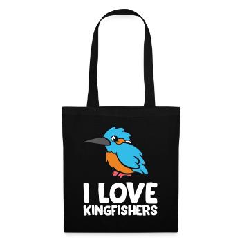 Kingfisher - I love kingfishers - Tote Bag - black - Front
