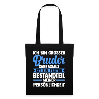 Geschwister Familie Brüder Bruder - Stoffbeutel - Schwarz - Vorne