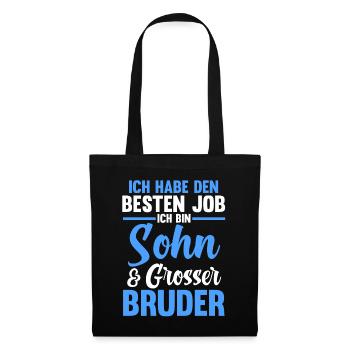 Geschwister Familie Brüder Bruder - Stoffbeutel - Schwarz - Vorne