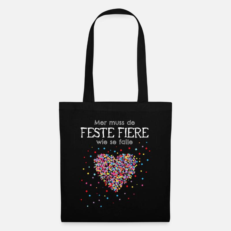 Konfetti Kölsch Karneval Fastelovend 5. Jahreszeit - Stoffbeutel - Schwarz