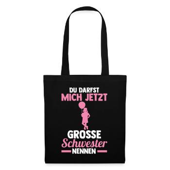 Geschwister Familie Schwestern Schwester - Stoffbeutel - Schwarz - Vorne