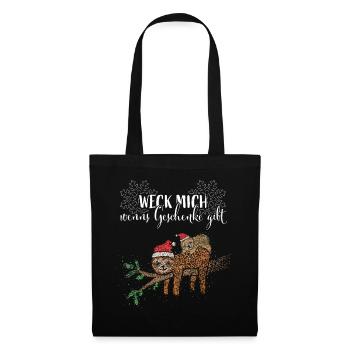 Faultier Nikolausmütze Weihnachtsmuffel Xmas - Stoffbeutel - Schwarz - Vorne