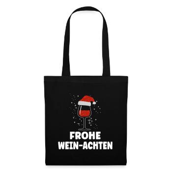 Wein Liebhaber Weihnachts Mütze Outfit Weihnachten - Stoffbeutel - Schwarz - Vorne