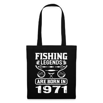 Fishing Legends Are Born In 1971 - Stoffbeutel - Schwarz - Vorne