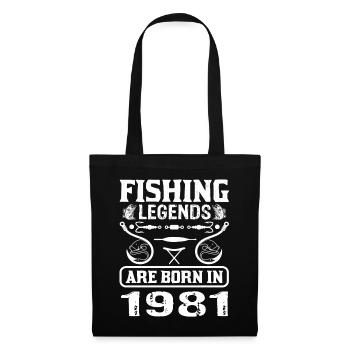 Fishing Legends Are Born In 1981 - Stoffbeutel - Schwarz - Vorne