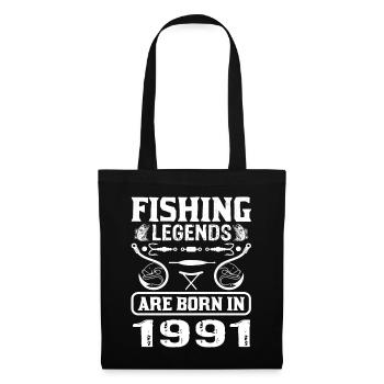 Les légendes de la pêche sont nées en 1991 - Sac en tissu - noir - Devant