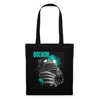 Bochum Deutschland Stadt Skyline Vintage Retro - Stoffbeutel - Schwarz - Vorne