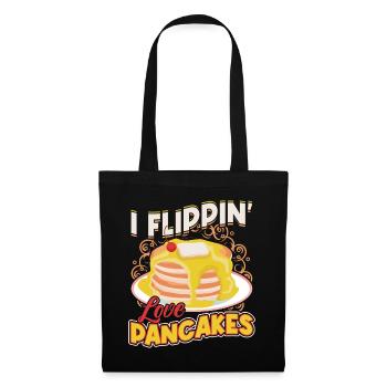 I Flippin Love Pancakes – Pfannkuchenmacher - Stoffbeutel - Schwarz - Vorne