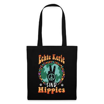Hippie Peace Groovy Flowerpower Boho Woodstock - Sac en tissu - noir - Devant
