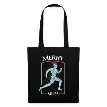 Jogging Joggers Running Santa Claus Hat Christmas Time - Tote Bag - black - Front