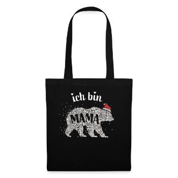 Mamabär Mama Bär Nikolaus Weihnachtszeit Familie - Stoffbeutel - Schwarz - Vorne