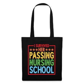 J’ai survécu à son décès à l’école d’infirmières 19 - Sac en tissu - noir - Devant
