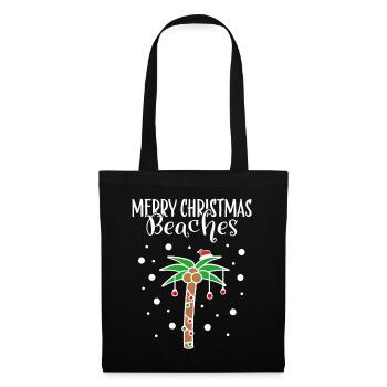 Merry Christmas Christmas Outfit Palm Beach Sea - Tote Bag - black - Front