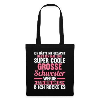 Geschwister Familie Schwestern Schwester - Stoffbeutel - Schwarz - Vorne