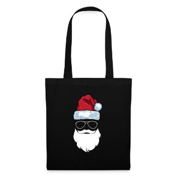 Père Noël Bonnet Lunettes de soleil Bart Santa - Sac en tissu - noir - Devant