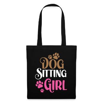 Dog Sitter Girl Dog Sitting Dog Sitting - Tote Bag - black - Front