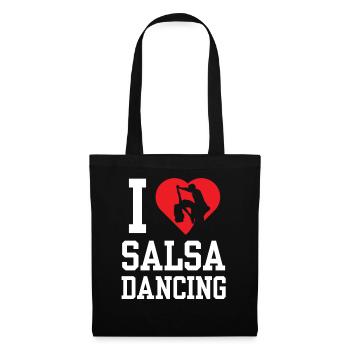Ich Liebe Salsa Tanzen Hobby Tanz Tänzer - Stoffbeutel - Schwarz - Vorne