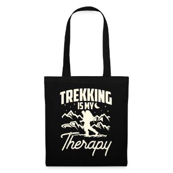 Le trekking est ma thérapie Randonnées randonneurs - Sac en tissu - noir - Devant