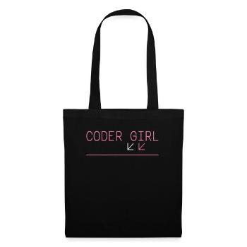 Coder Girl Programmer Funny Geek Coding - Sac en tissu - noir - Devant