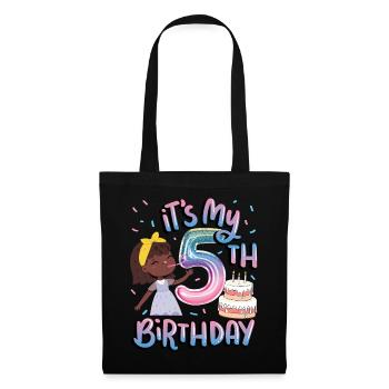 It's my 5th birthday Melanin Kid Juneteenth - Tote Bag - black - Front
